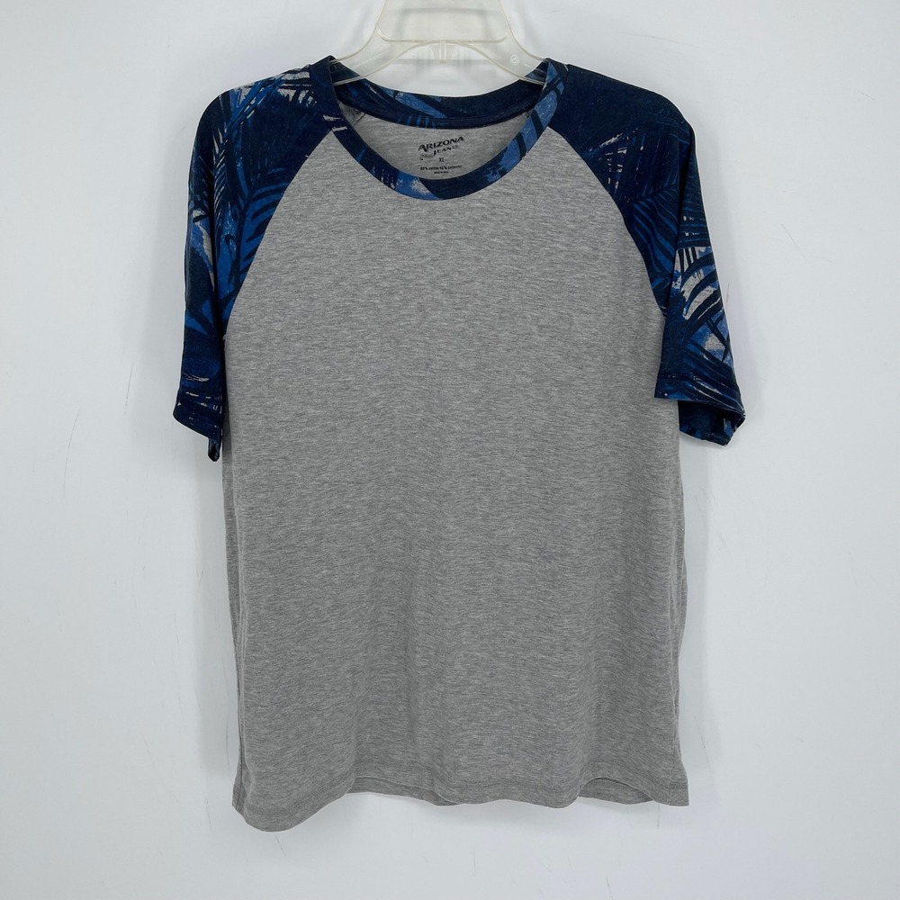 Arizona Jean Co Men's Gray Tropical Raglan Sleeve Baseball Tee T-Shirt Size XL